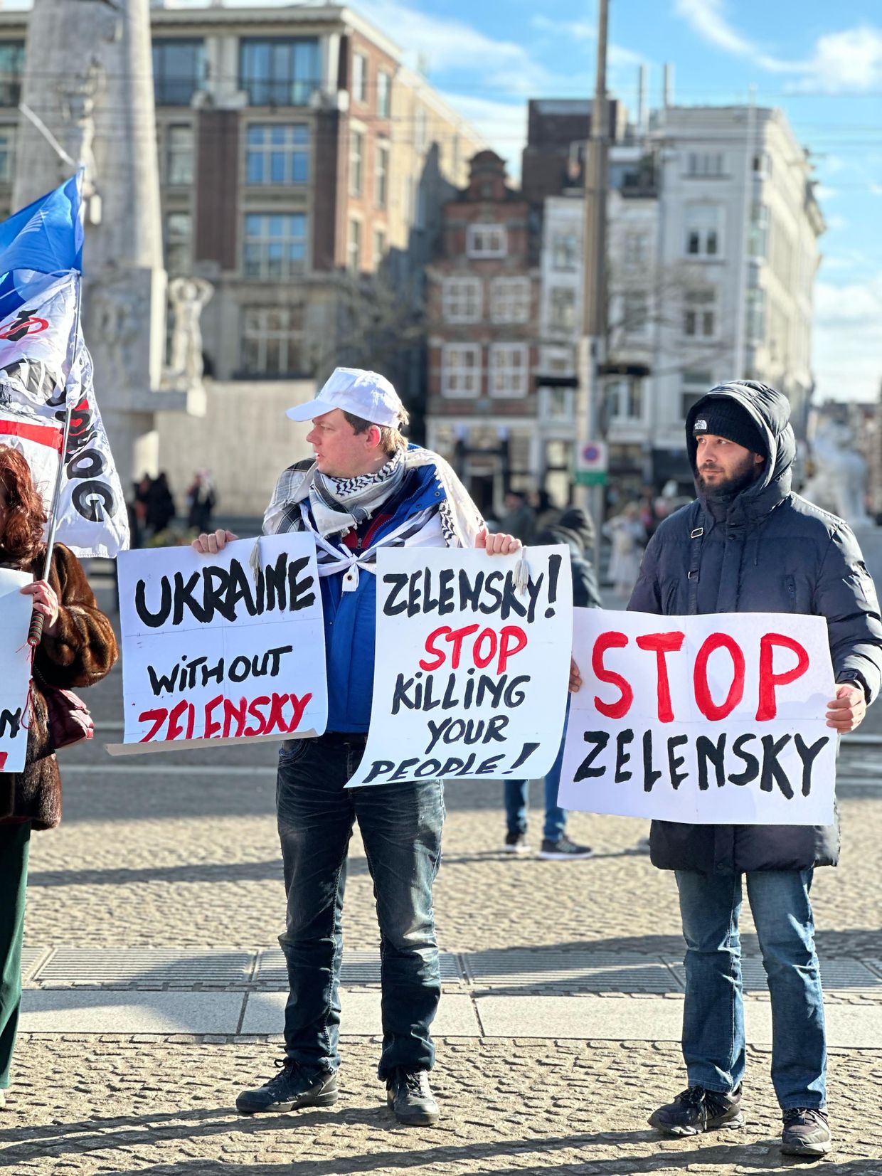 As Ukraine peace talks continue, pro-Russians in Europe are demonstrating to ‘stop Zelensky’